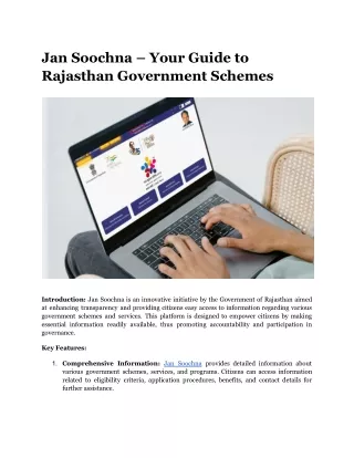 Jan Soochna – Your Guide to Rajasthan Government Schemes