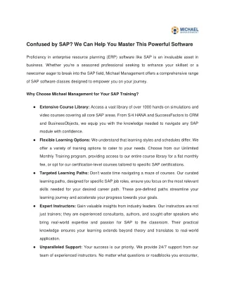 Confused by SAP We Can Help You Master This Powerful Software