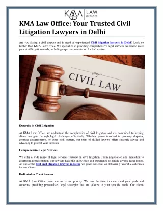 Best Civil Litigation Lawyers in Delhi: Your Trusted Legal Partners