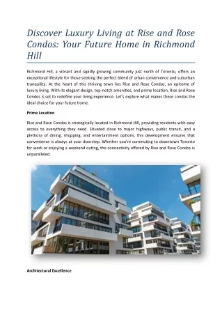 Rise and rose condos