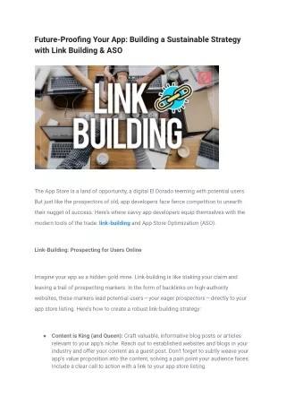 Future-Proofing Your App_ Building a Sustainable Strategy with Link Building & ASO