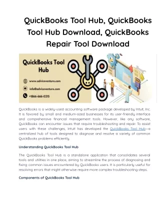 QuickBooks Tool Hub, QuickBooks Tool Hub Download, QuickBooks Repair Tool Download