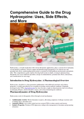 Comprehensive Guide to the Drug Hydroxyzine
