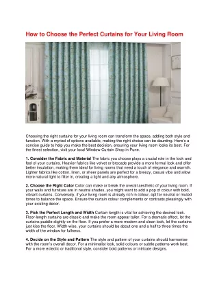 How to Choose the Perfect Curtains for Your Living Room