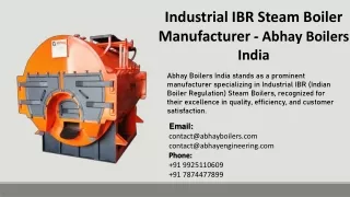 Industrial IBR Steam Boiler Manufacturer in India - Abhay Boilers India