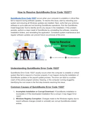 How to Resolve QuickBooks Error Code 15227_