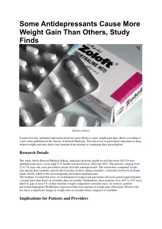 Some Antidepressants Cause More Weight Gain Than Others