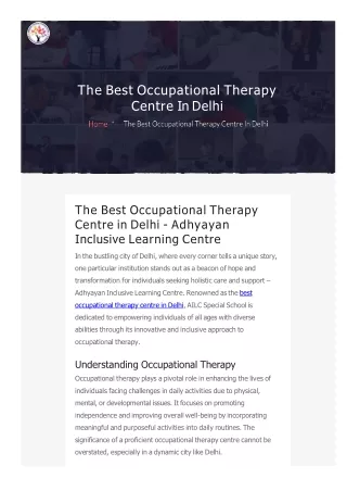 Best Occupational Therapy