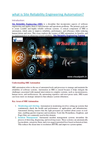 Site Reliability Engineering Online Training  | SRE Training Online