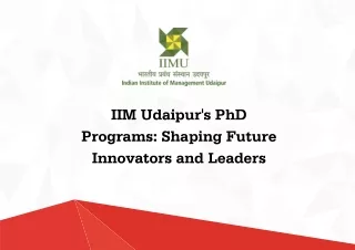 Best PhD programs in India by IIM Udaipur