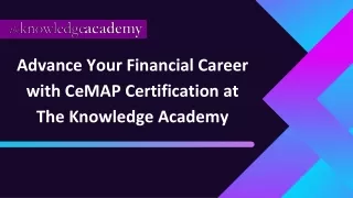 CeMAP Certification at The Knowledge Academy