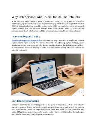 Why SEO Services Are Crucial for Online Retailers