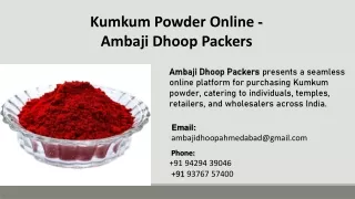 Kumkum Powder Online - Ambaji Dhoop Packers