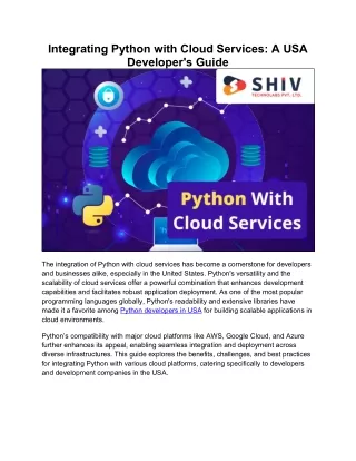 USA Developer’s Guide to Python and Cloud Services Integration