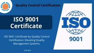 ISO 9001 Certification | Quality Control Certification