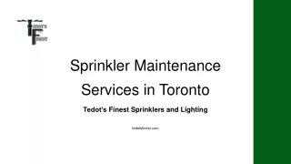 Sprinkler Maintenance Services in Toronto | Tedot’s Finest Sprinklers