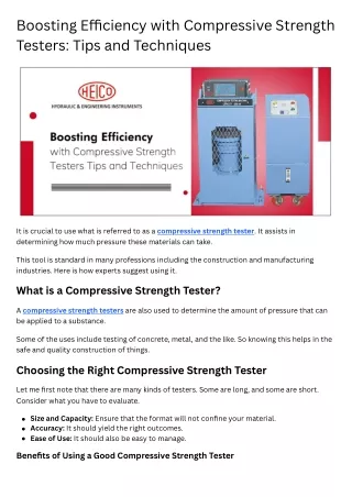 Boosting Efficiency with Compressive Strength Testers Tips and Techniques