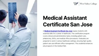 Medical Assistant Certificate San Jose