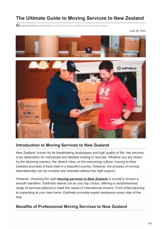 The Ultimate Guide to Moving Services to New Zealand