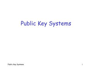 Public Key Systems