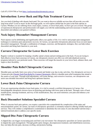 Chiropractic Insights into Lower Back Pain Carrara (07) 5539 9798