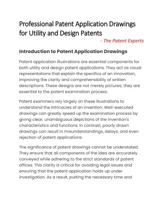 Professional Patent Application Drawings for Utility and Design Patents | TPE