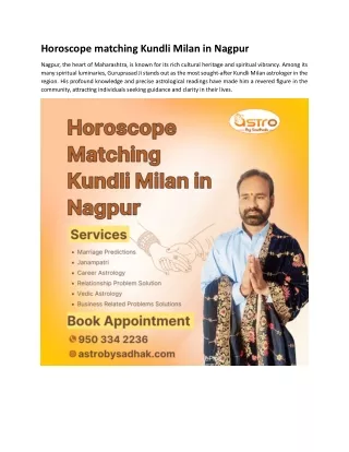 Horoscope matching Kundli Milan in Nagpur