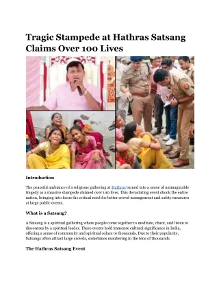 Tragic Stampede at Hathras Satsang Claims Over 100 Lives