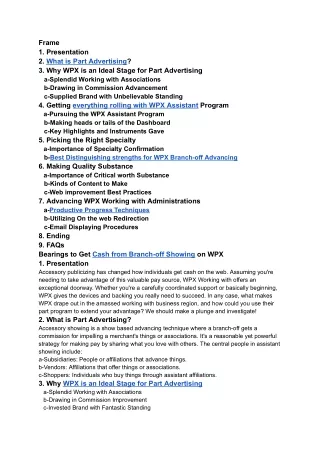 “Help Benefit with WPX Branch-off Advancing Strategies”