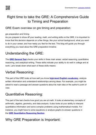 Right time to take the GRE: A Comprehensive Guide to Timing and Preparation