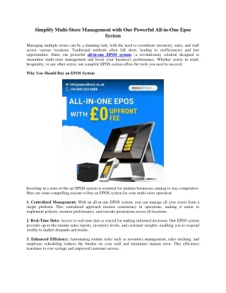 Simplify Multi-Store Management with Our Powerful All-in-One Epos System
