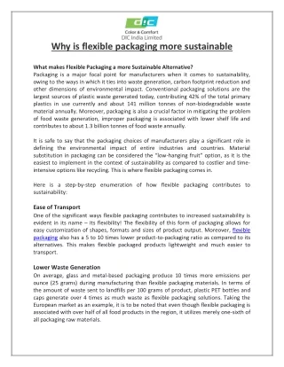 Why is flexible packaging more sustainable