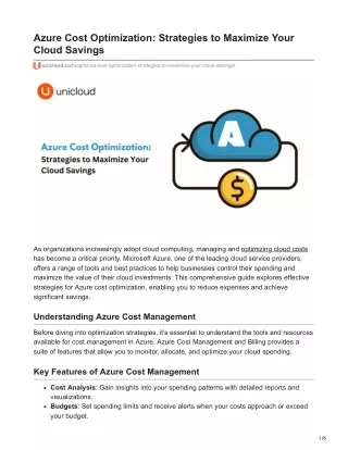 Azure Cost Optimization: Strategies to Maximize Your Cloud Savings