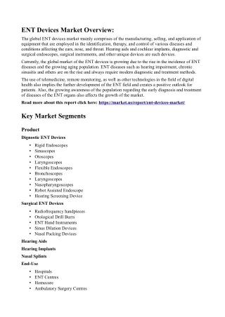 ENT Devices Market: Future Directions and Innovations in Research