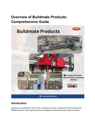 Overview of Buildmate Products_ Comprehensive Guide