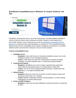 QuickBooks Compatibility Issue in Windows 10