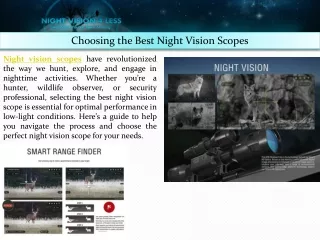 Choosing the Best Night Vision Scopes