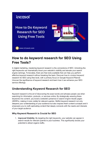 How to do keyword research for SEO Using Free Tools?