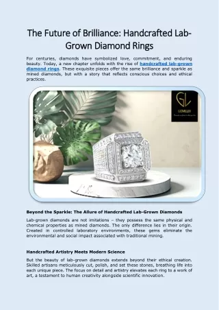 The Future of Brilliance: Handcrafted Lab-Grown Diamond Ring