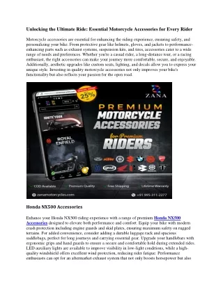 Unlocking the Ultimate Ride: Essential Motorcycle Accessories for Every Rider