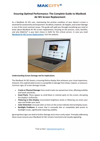 Ensuring Optimal Performance- The Complete Guide to MacBook Air M1 Screen Replacement