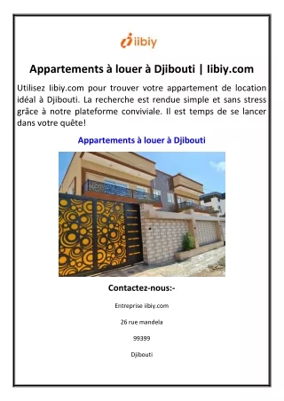 Appartements à louer à Djibouti Iibiy.com