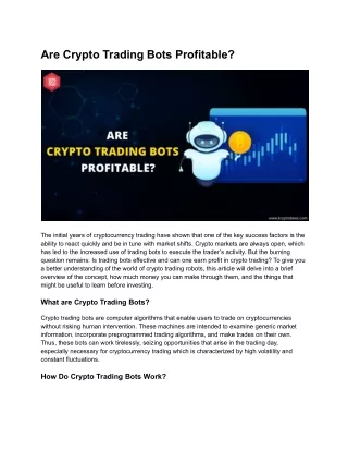 Are Crypto Trading Bots Profitable