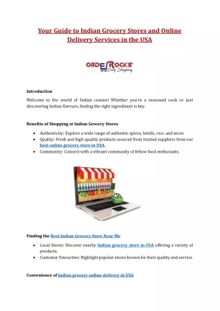 Your Guide to Indian Grocery Stores and Online Delivery Services in the USA