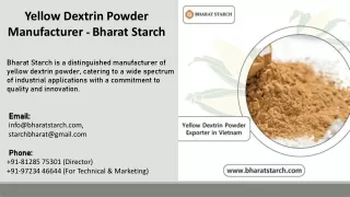 Yellow Dextrin Powder Manufacturer  - Bharat Starch