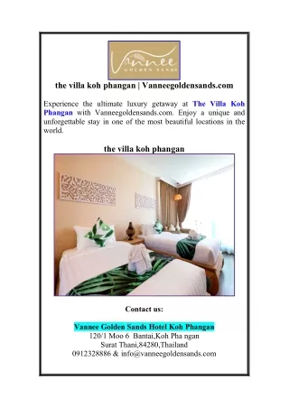 the villa koh phangan | Vanneegoldensands.com