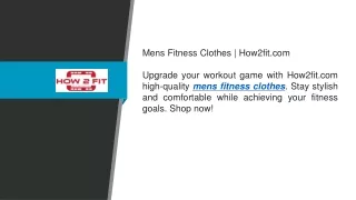 Mens Fitness Clothes  How2fit.com