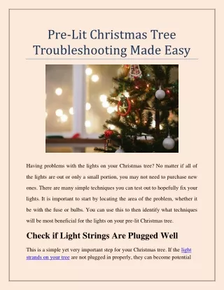 Pre-Lit Christmas Tree Troubleshooting Made Easy