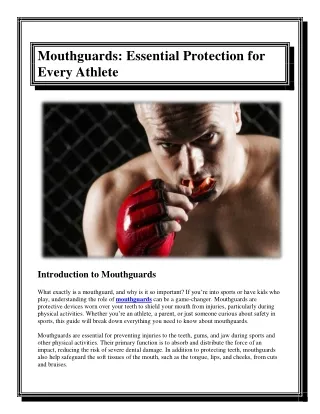 Mouthguards Essential Protection for Every Athlete