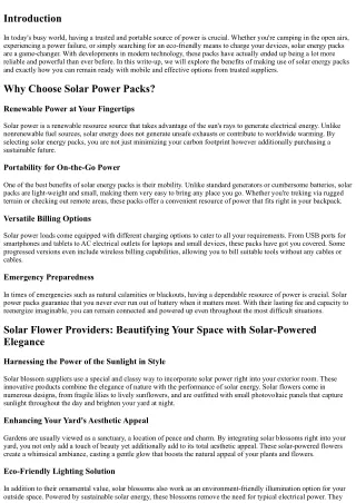 Keep Prepared with Portable and Efficient Solar Power Loads from Relied On Vendo